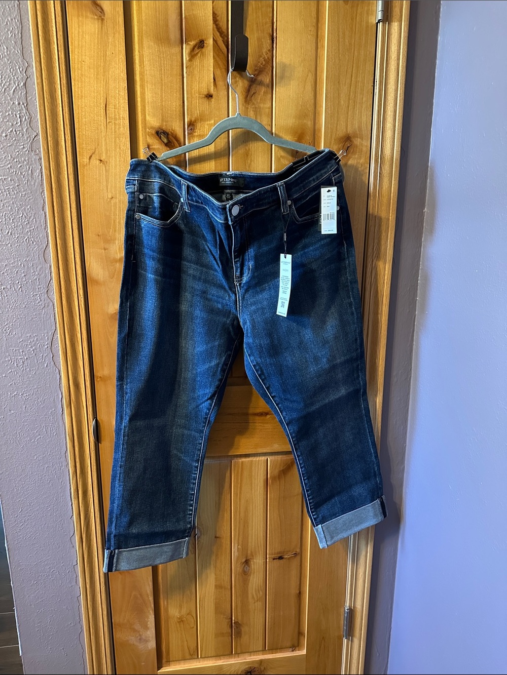 Liverpool Dark Blue Charlie Cropped Skinny Jeans Size 16W